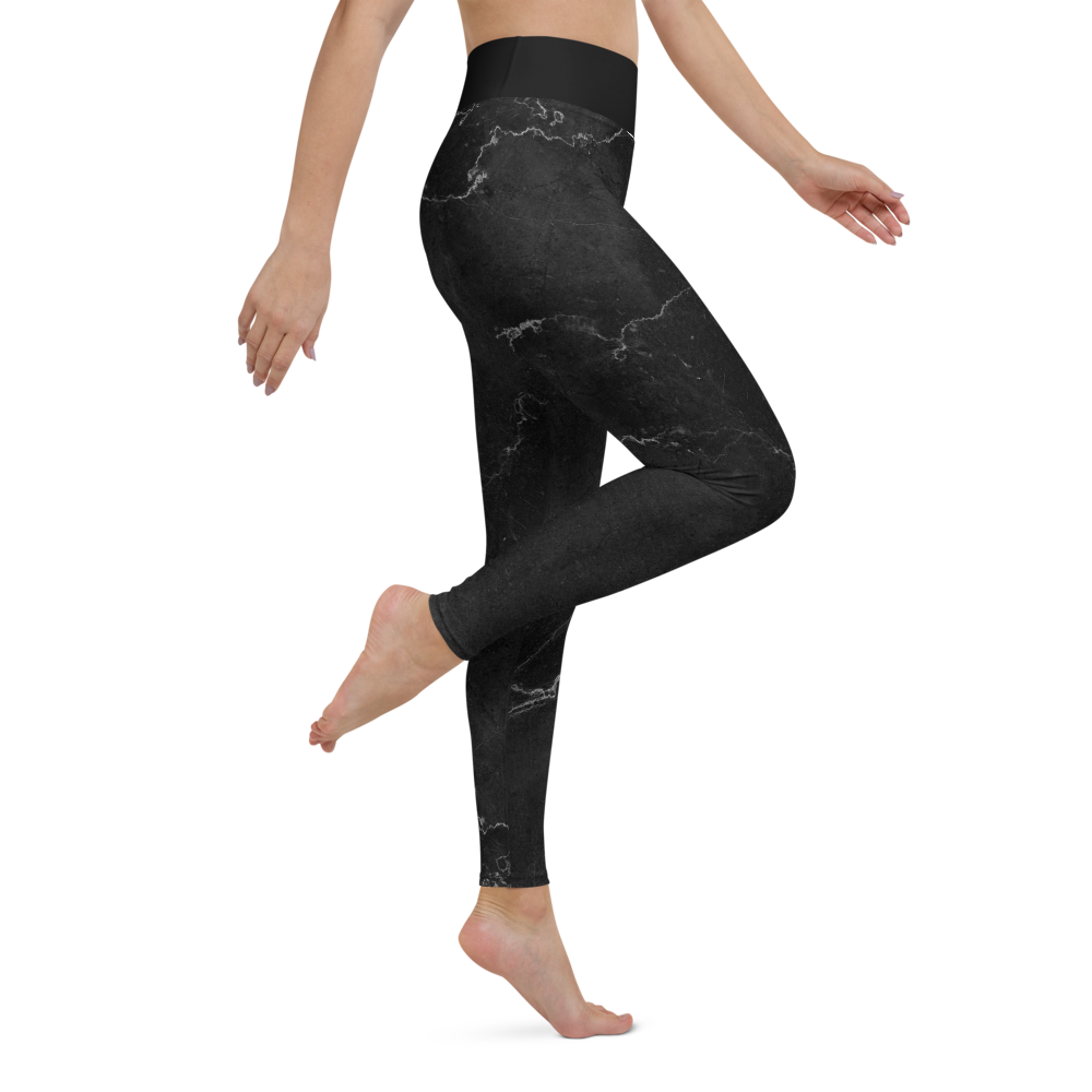 Black Marble Yoga Leggings Tights Pants Active Wear Pilates