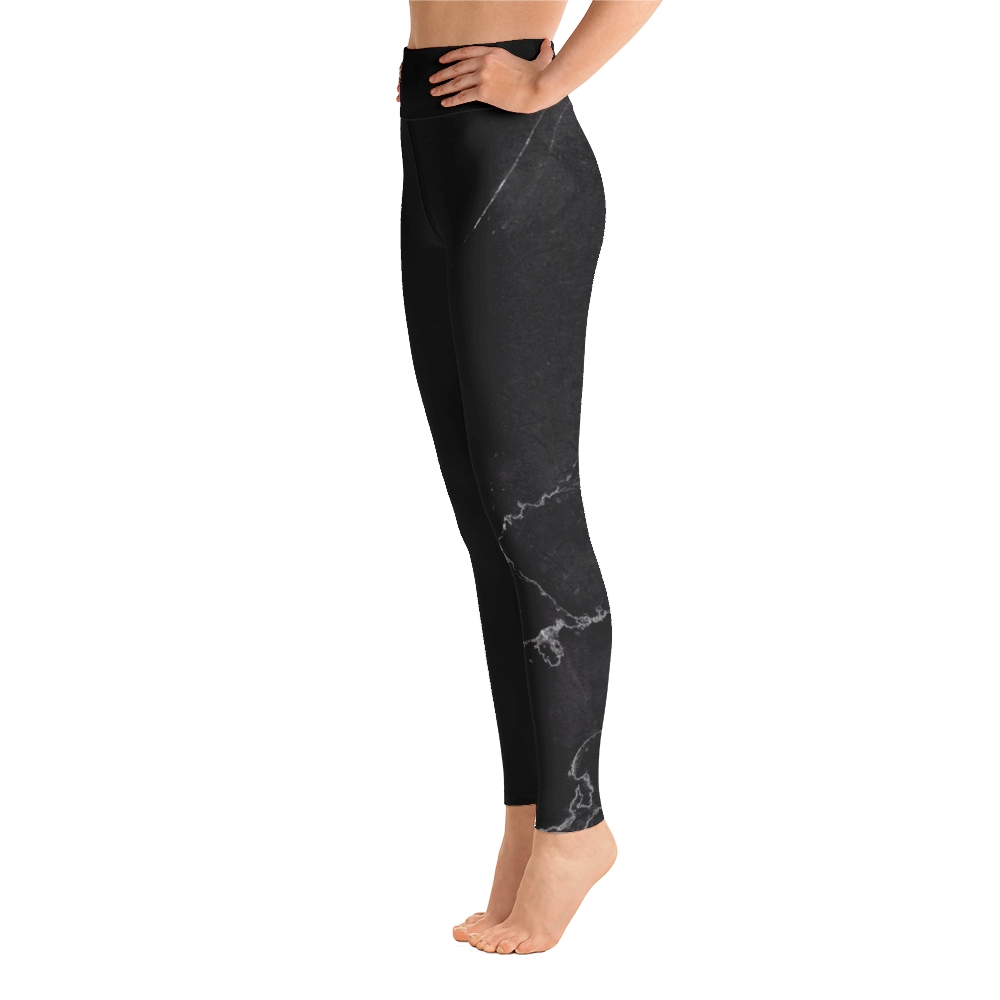 Black Marble Yoga Leggings Pants Active Wear Pilates