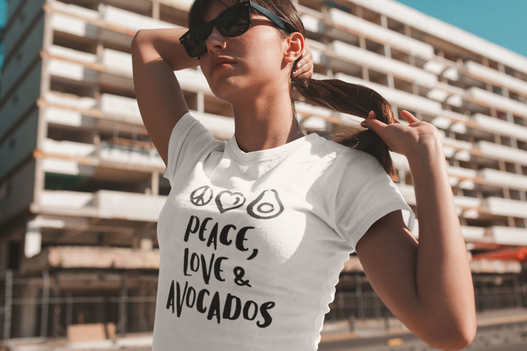 Avocadista Peace Love Avocados Vegan Plantbased T-Shirt
