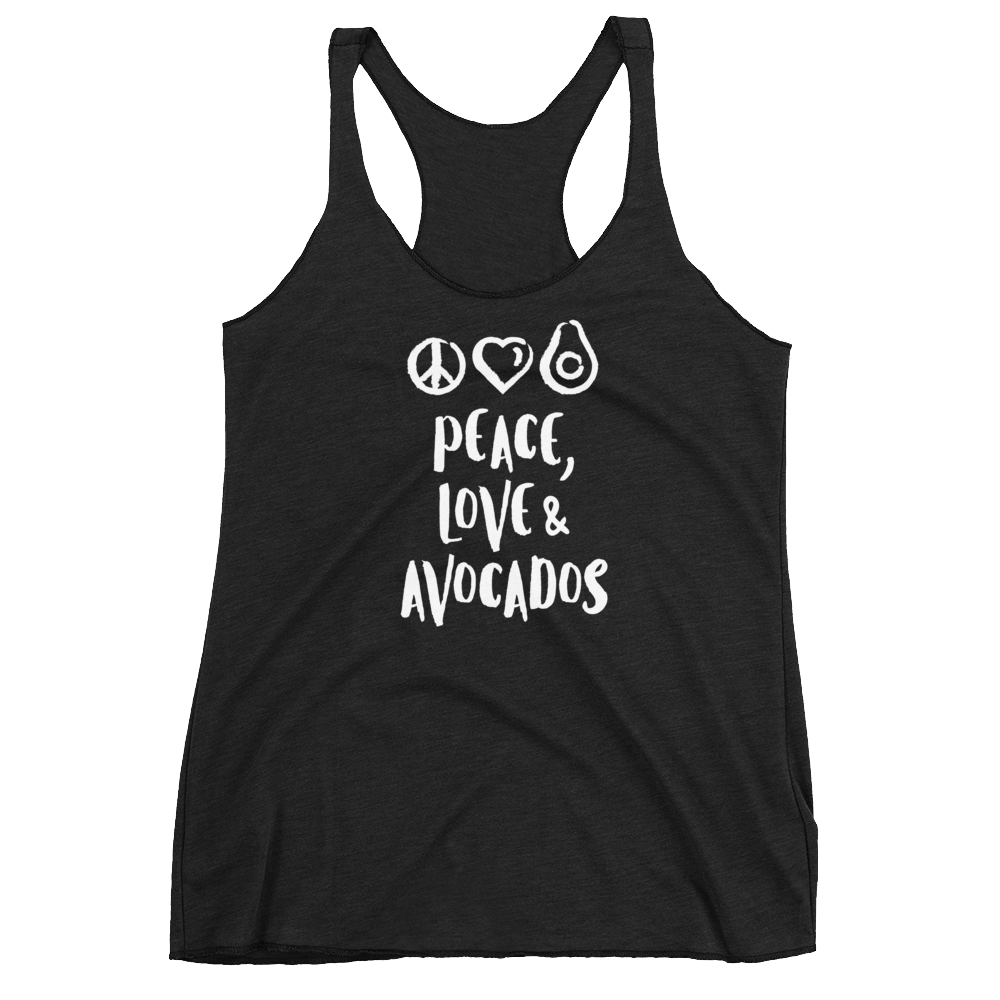 Avocadista Peace Love Avocados Vegan plant based Tanktop top racerback