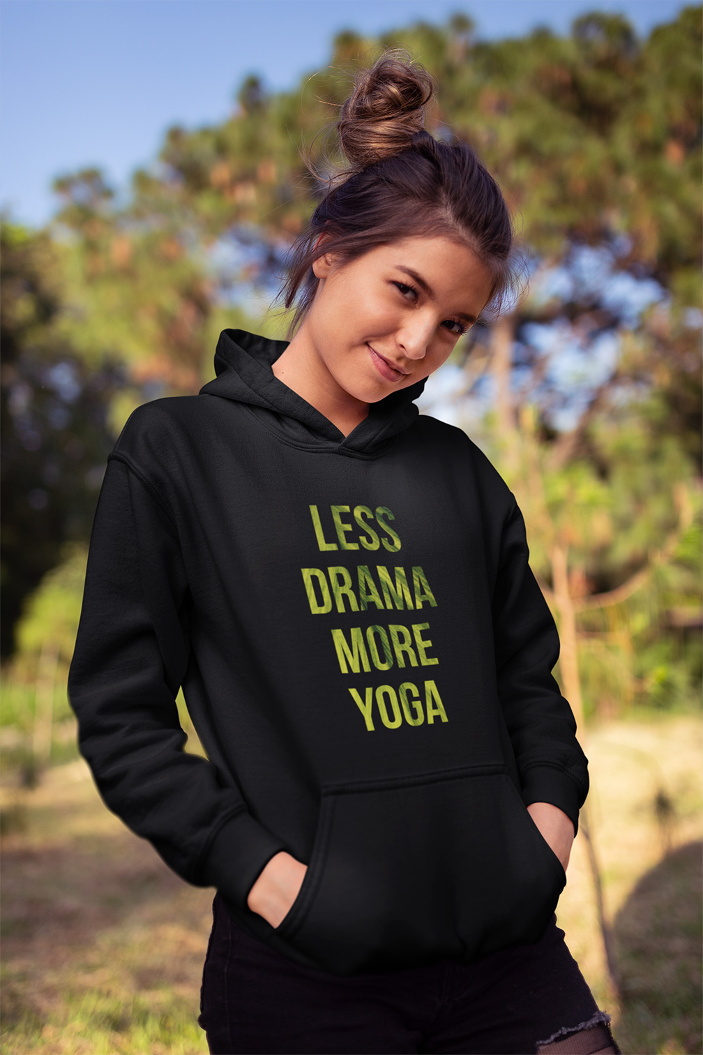 Avocadista Less Drama More Yoga Hoodie Pullover