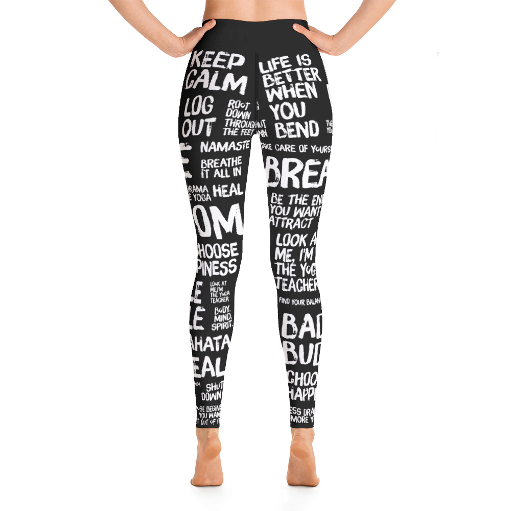 Quotes Black Yoga Leggings - Avocadista