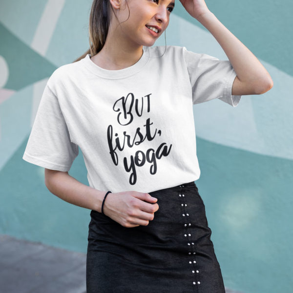 Avocadista But First Yoga T-Shirt