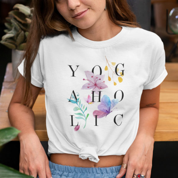 Avocadista Yogaholic Floral Yoga T-Shirt