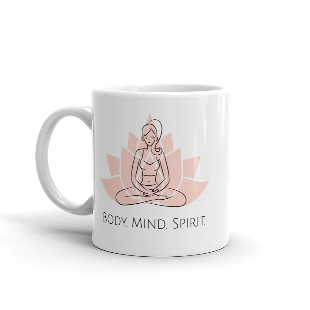 Yoga Body Mind Spirit glossy mug