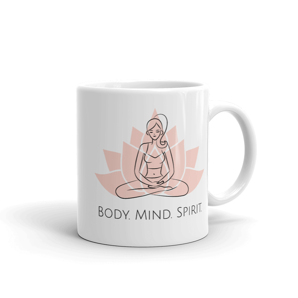 Yoga Body Mind Spirit glossy mug