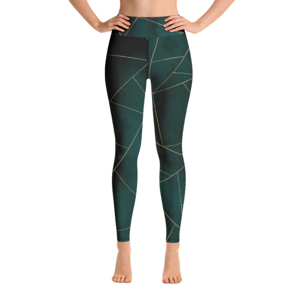 Green Mosaic Yoga Leggings Tights Pants Active Wear Pilates