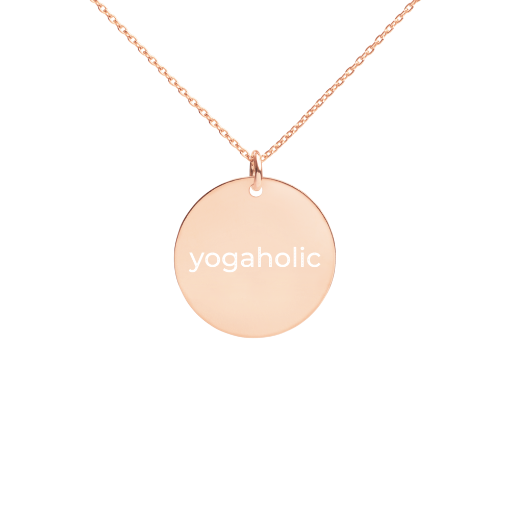 Yogaholic Silver Disc Chain Necklace 18k rose gold