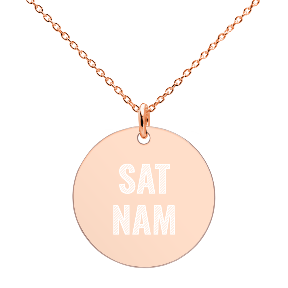Sat Nam Silver Disc Chain Necklace 18k rose gold