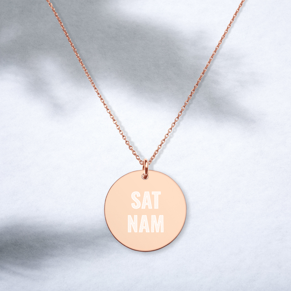 Sat Nam Silver Disc Chain Necklace 18k rose gold