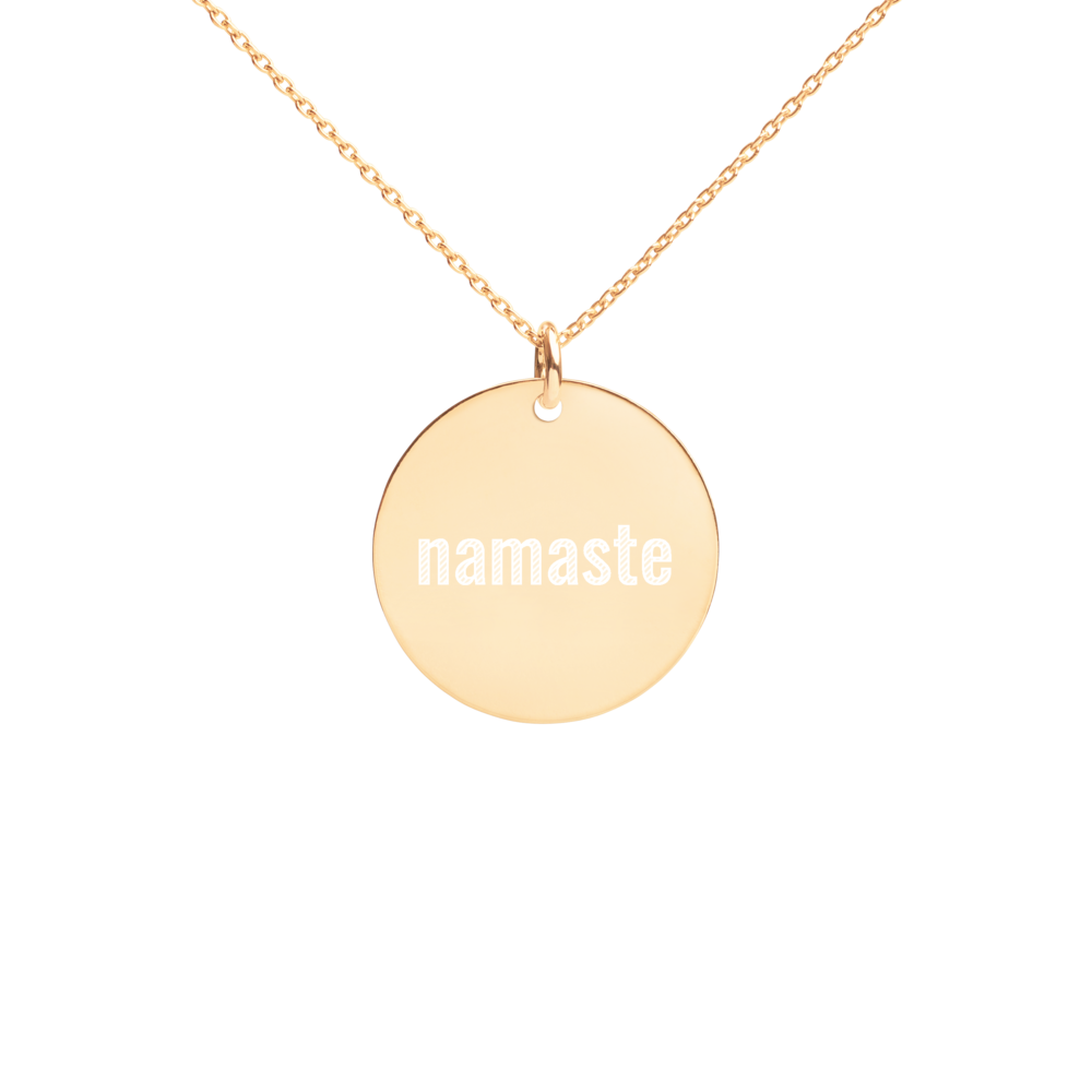 Namaste Silver Disc Chain Necklace 24k gold