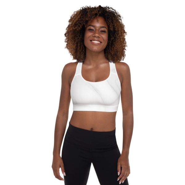 White Marble Sports Bra Active Wear Pilates