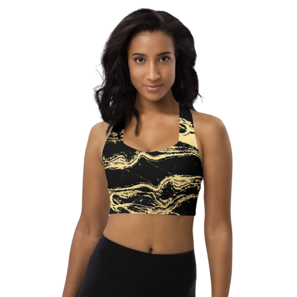 Golden Marble Yoga Sports Bra Active Wear Pilates